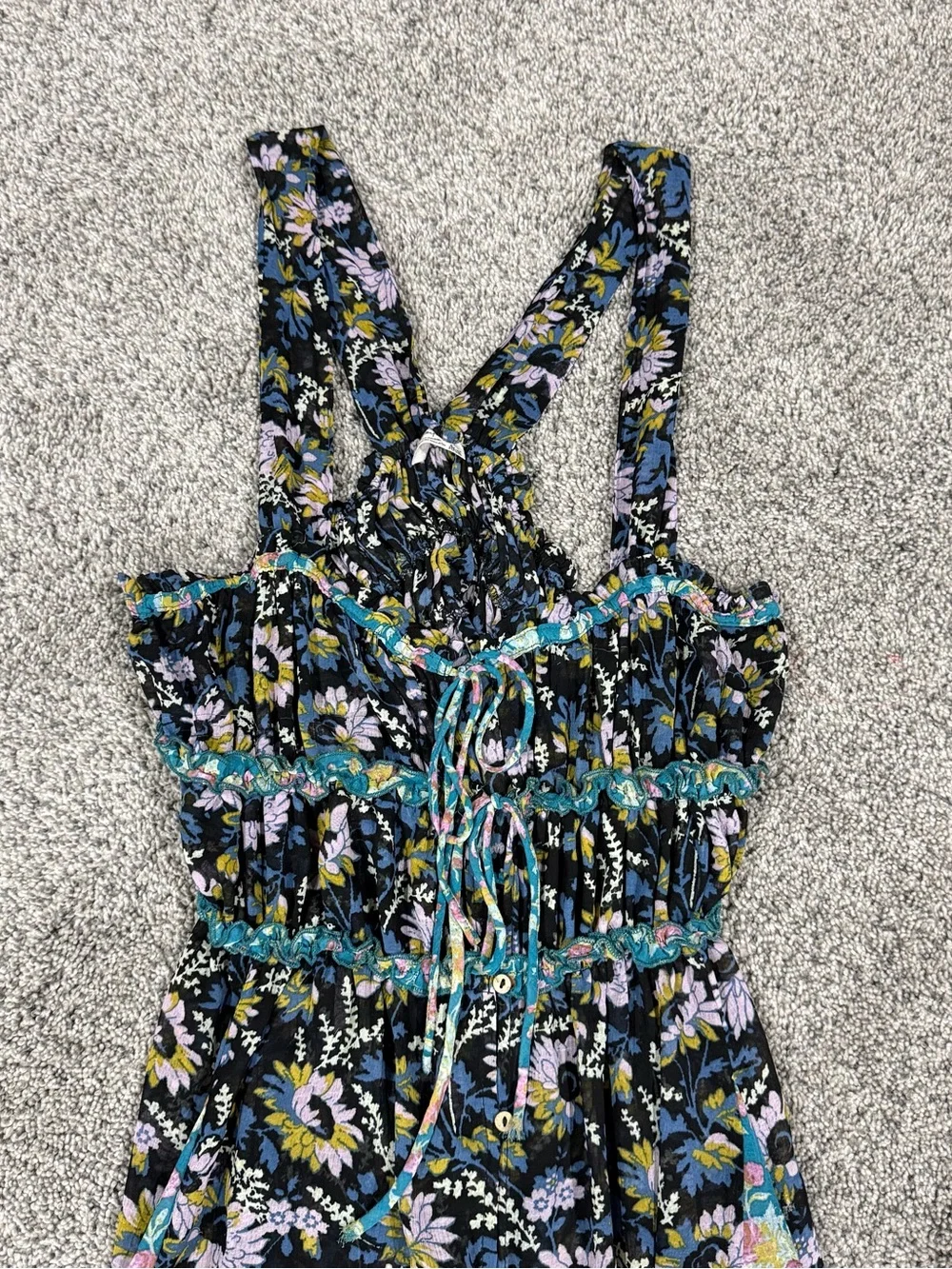 Free people Intimate DanceWithMe Ruched Gathered Front Ties Maxi Dress Women’s S